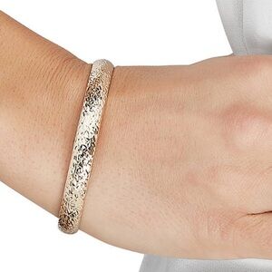 10karat gold 
Elegant Gold Textured Bangle Bracelet